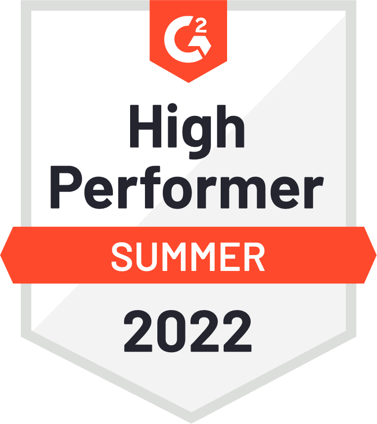 G2 High Performer Summer 2022 badge