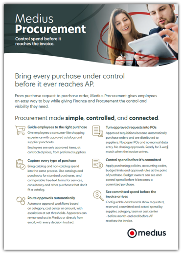 Medius Procurement product sheet thumbnail image