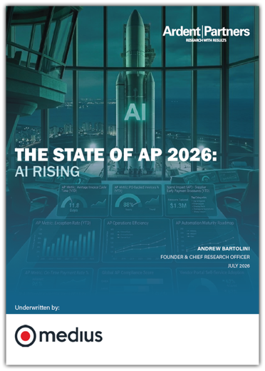 Ardent Partners’ The State of AP in 2026: AI Rising - guide cover