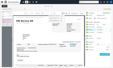 eInvoicing screen