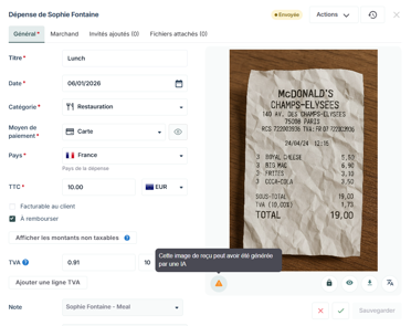 Manager view of employee expense