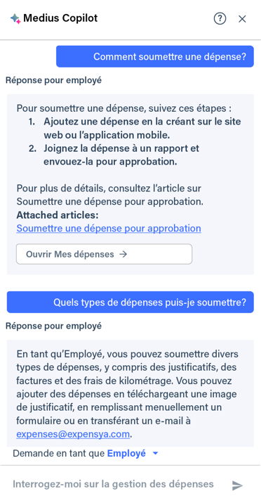 Medius Copilot for Expense - apprentissage et intégration