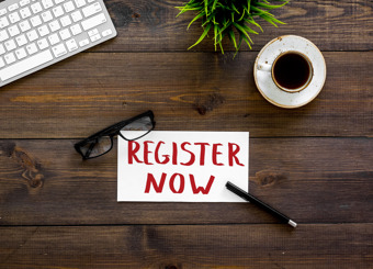 register now sign on table