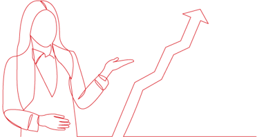 dessin au trait représentant une femme et une flèche se déplaçant vers le haut