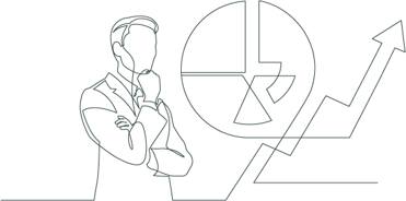 female working at computer line art