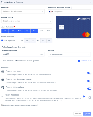 Nouvelle carte de paiement