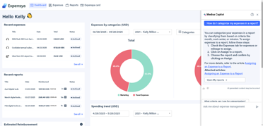 Medius Copilot for Expense - how to categorize expense