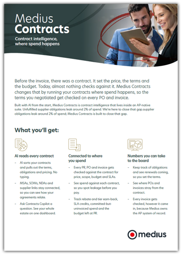 Medius Contracts product sheet thumbnail image
