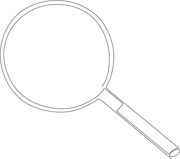 line art of a magnifying glass