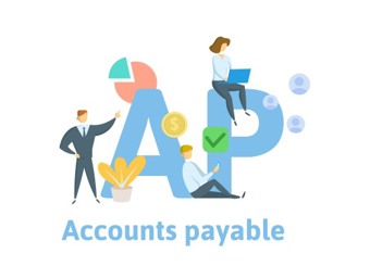 3 animated people sitting around a big "AP" figure, symbolizing accounts payable optimization