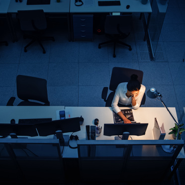 Working Office Late woman