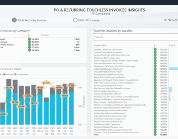 Analytics - AP Process Performance Dashboard screen