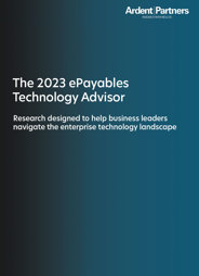 Ardent Partner 2023 ePayables Technology Advisor report cover