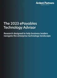 Couverture du rapport Ardent Partners 2023 ePayables Technology Advisor