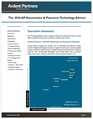 2026 AP Automation & Payments Technology Advisor cover