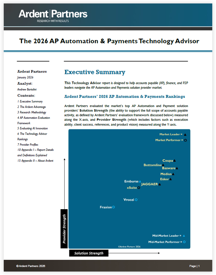 2026 AP Automation Technology Advisor | Medius Named Market Leader