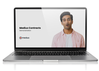 Medius Contracts demo screen on a laptop