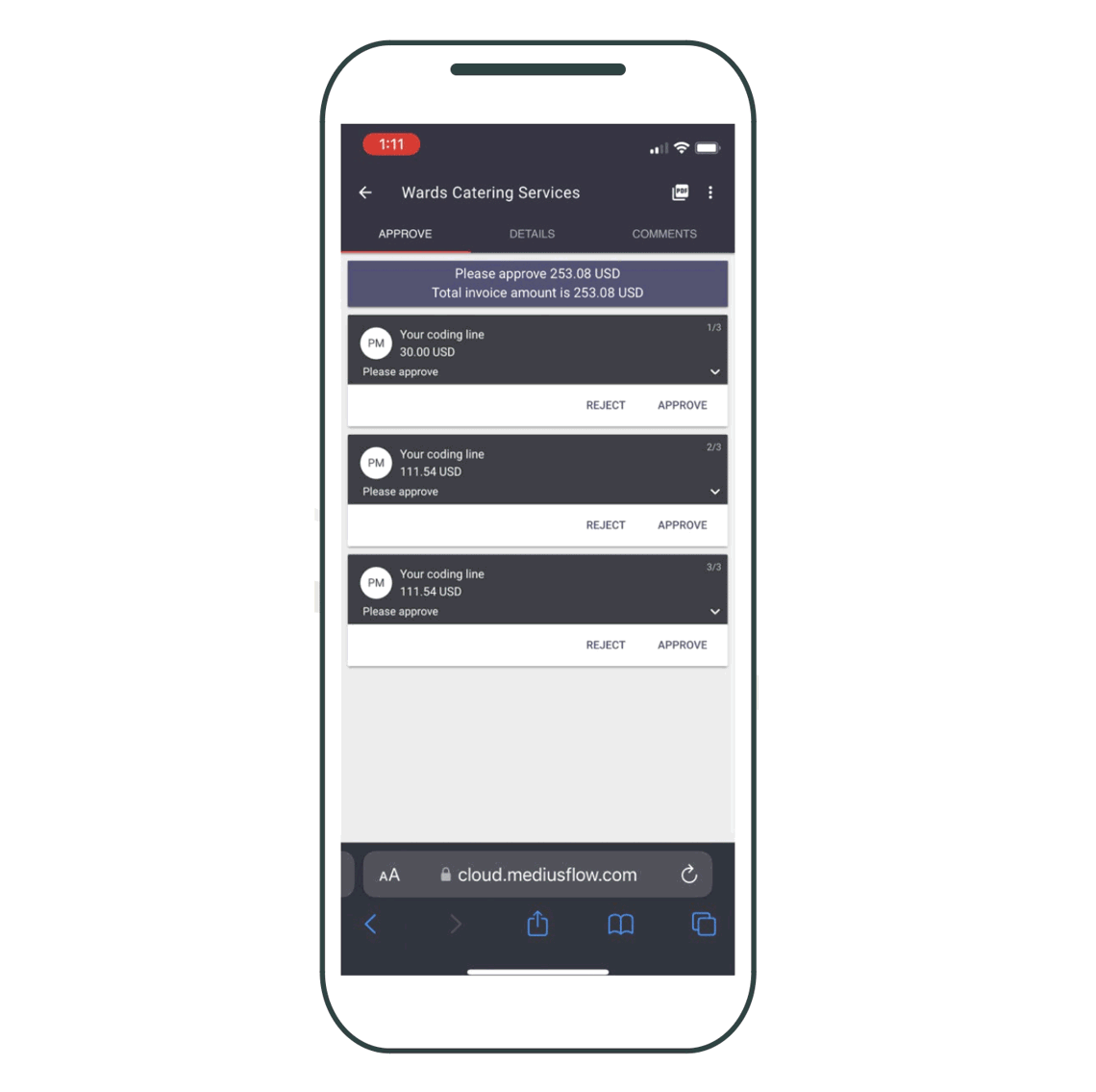 Oracle Fusion + Medius - Easy phone approvals