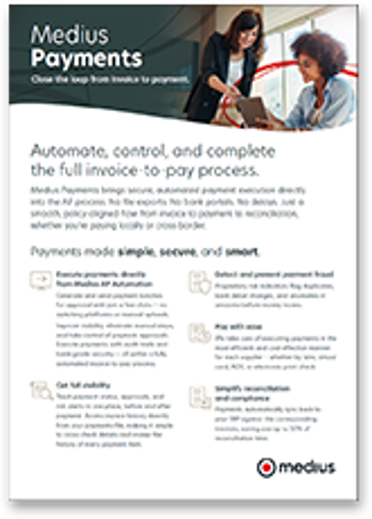 Medius Payments product sheet cover