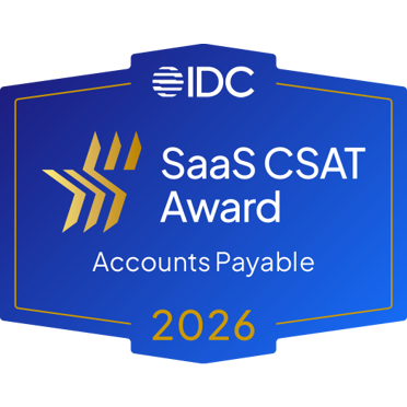 IDC 2026 SaaS CSAT Award for Accounts Payable badge