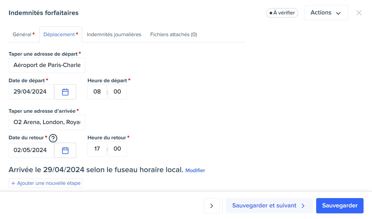 Détails sur le trajet