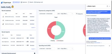 Medius Copilot for Expense - administrative help