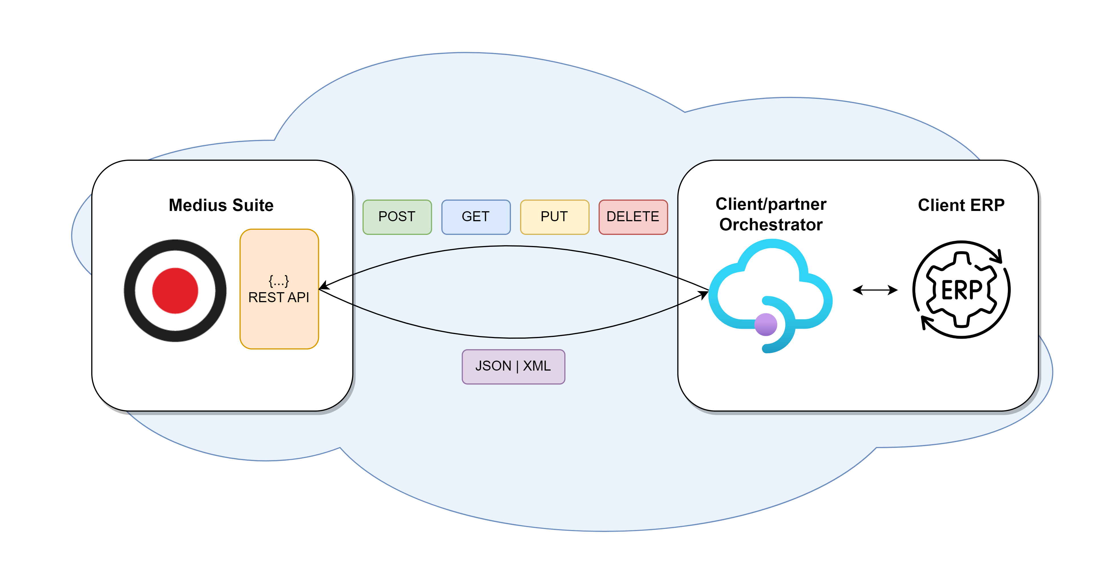 diagram showing how Medius REST APIs can connect to other systems
