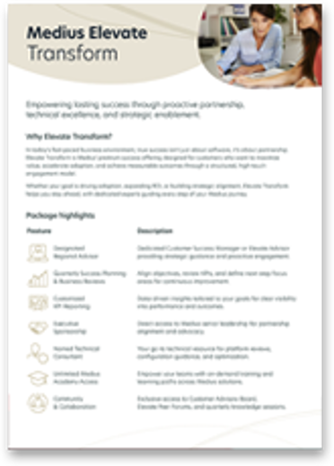 Medius Elevate Transform Product Sheet cover