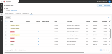 Medius Payments screen
