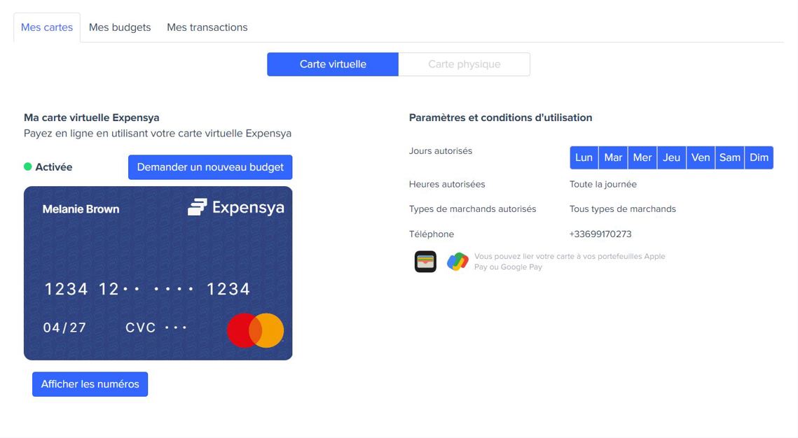 Carte de paiement