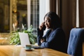 Woman talking on phone