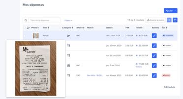 Visualisation d’un justificatif de paiement