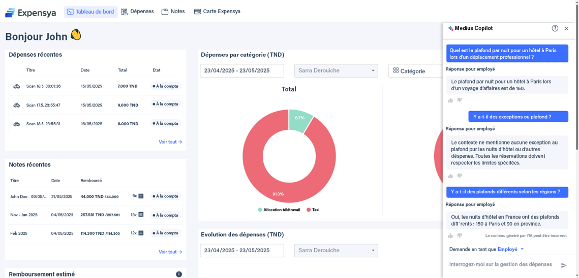 Medius Copilot for Expense - réponses immédiates à vos politiques de dépenses