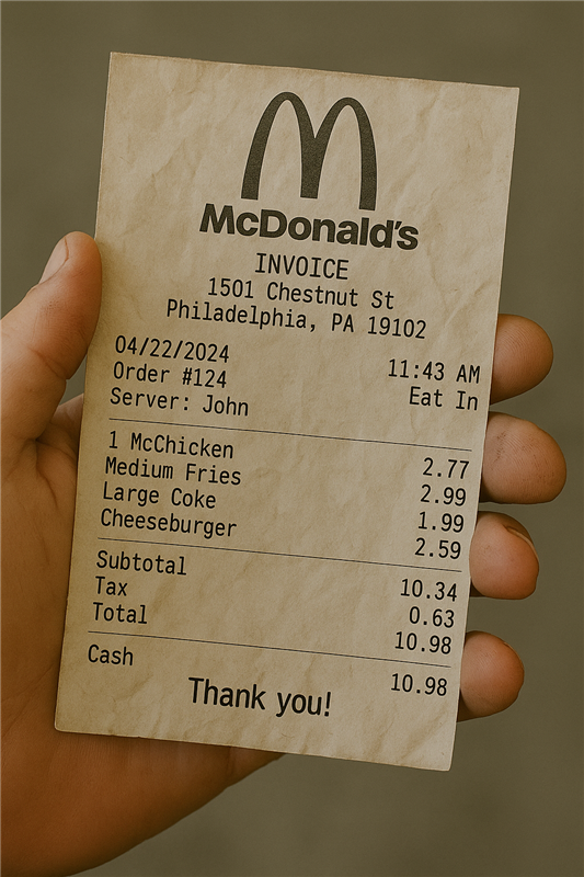 AI generated receipt