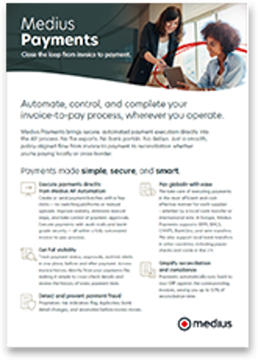 Medius Payments product sheet cover