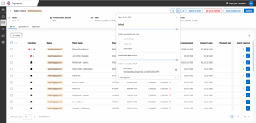 Payments screen